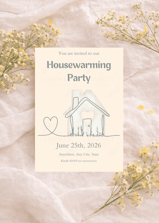 All heart | Housewarming party Editable Digital Invitation Template | Canva Invitation | Printable & WhatsApp Invite | Instant Download