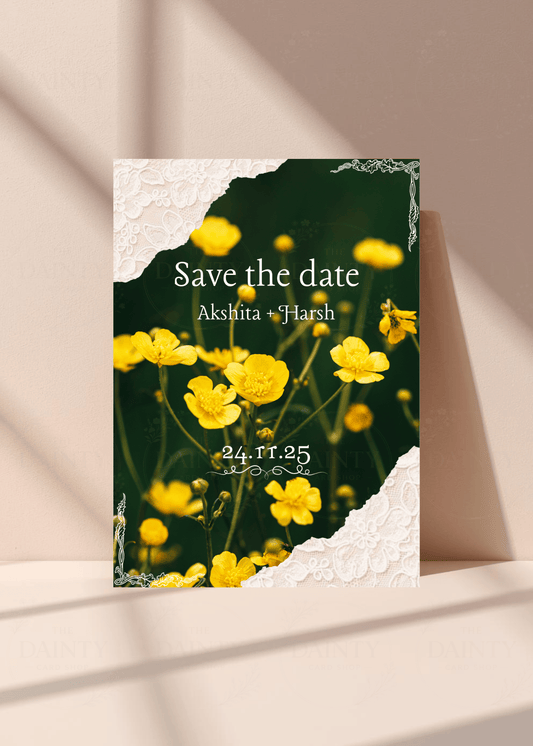 Buttercups | Save the Date Editable Digital Invitation Template | Canva Invitation | Printable & WhatsApp Invite | Instant Download