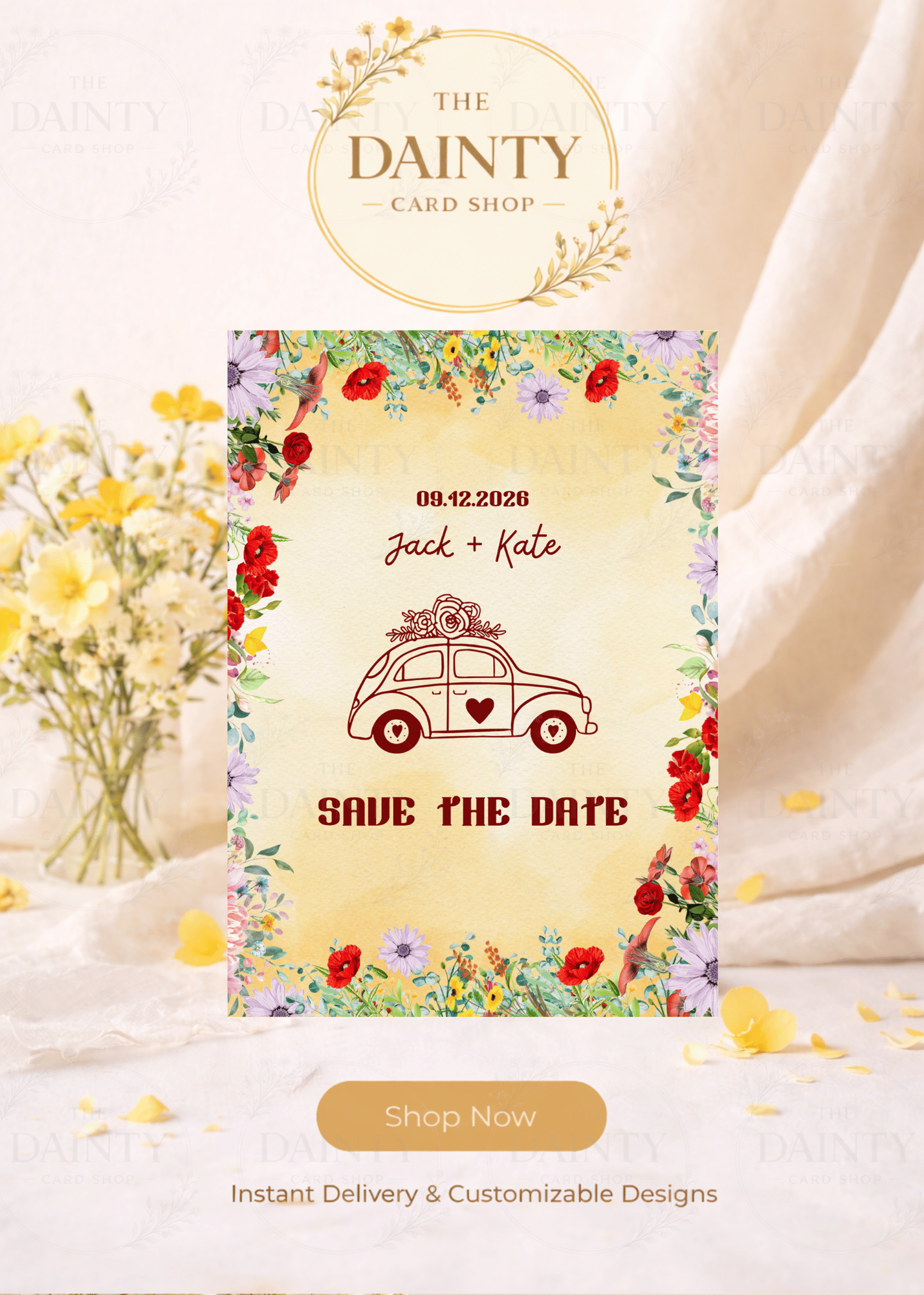 Off we go | Save the date Editable Digital Invitation Template | Canva Invitation | Printable & WhatsApp Invite | Instant Download
