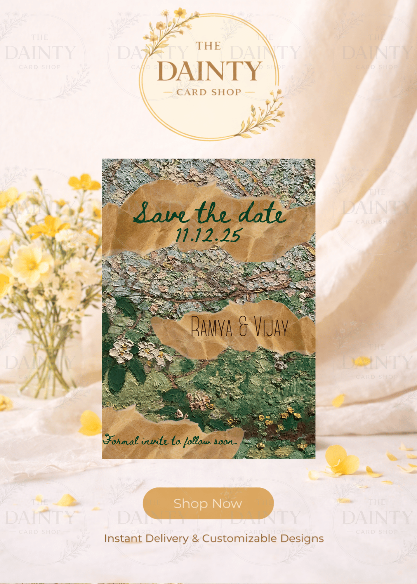 Art lover | Save the date Editable Digital Invitation Template | Canva Invitation | Printable & WhatsApp Invite | Instant Download