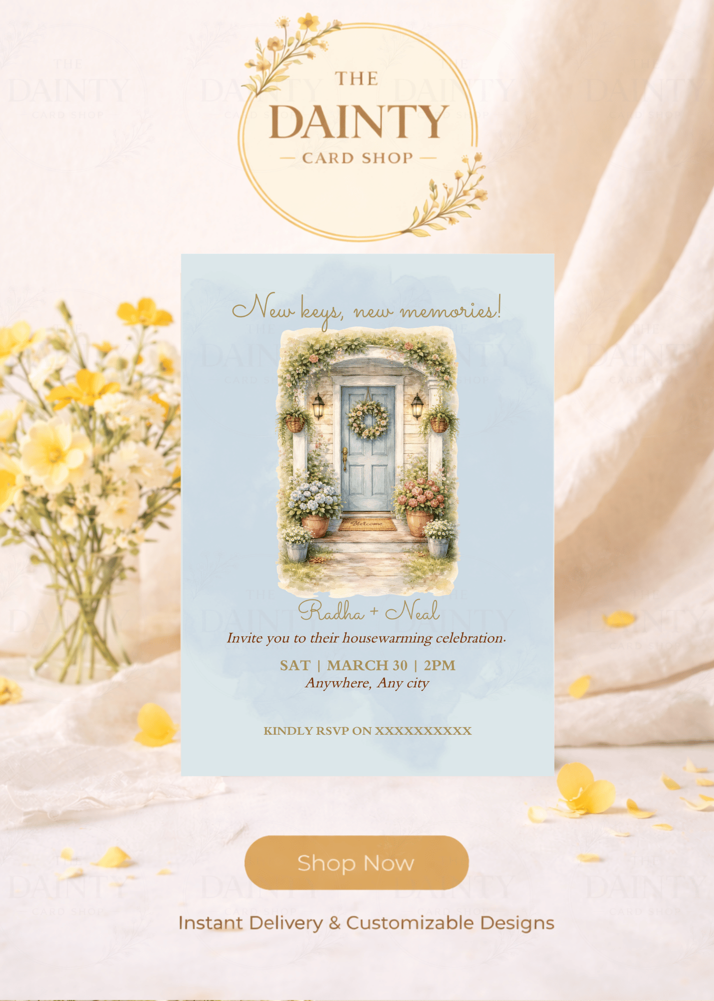 Victorian fantasy | Housewarming party Editable Digital Invitation Template | Canva Invitation | Printable & WhatsApp Invite | Instant Download