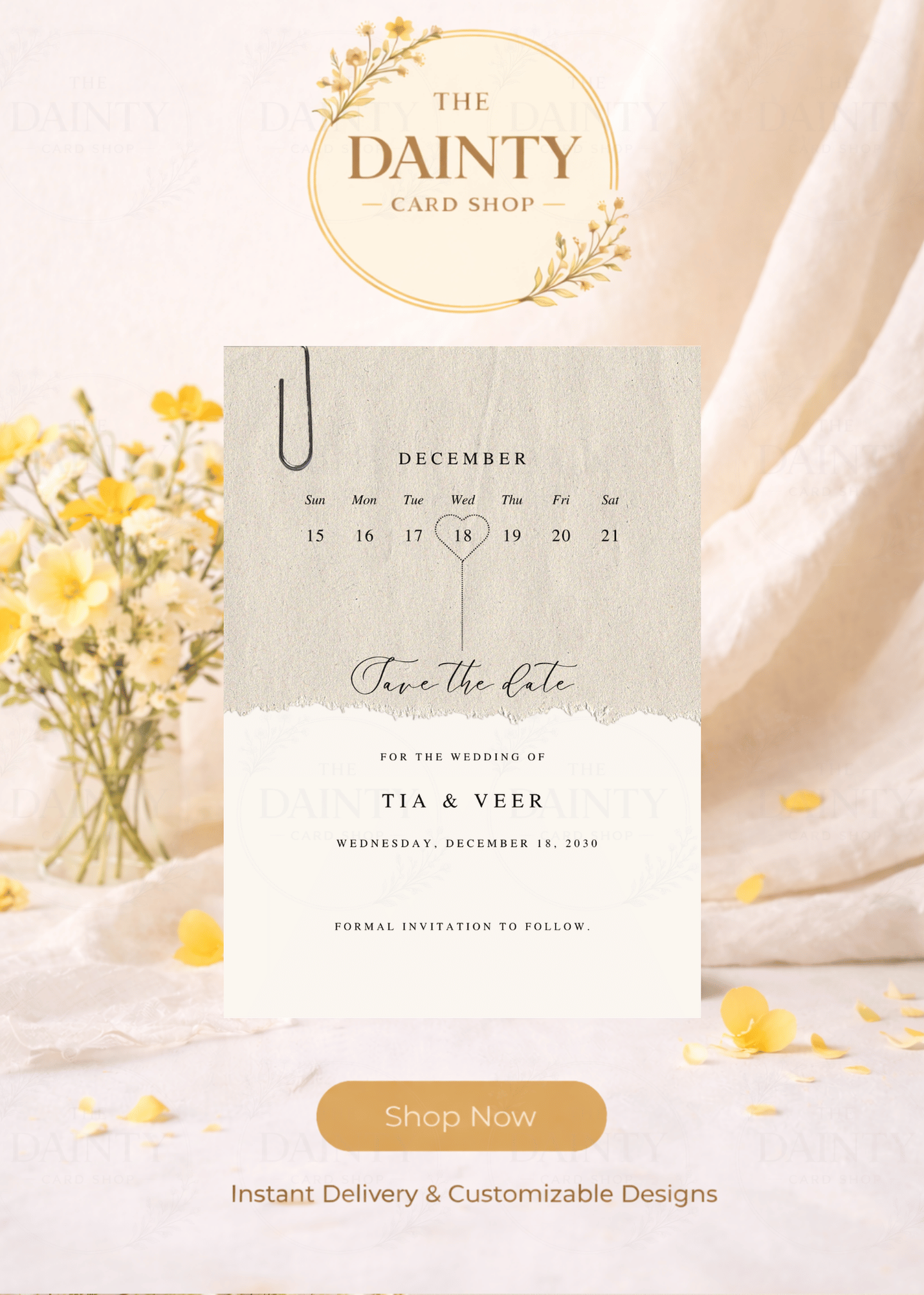 Calender | Save the date Editable Digital Invitation Template | Canva Invitation | Printable & WhatsApp Invite | Instant Download