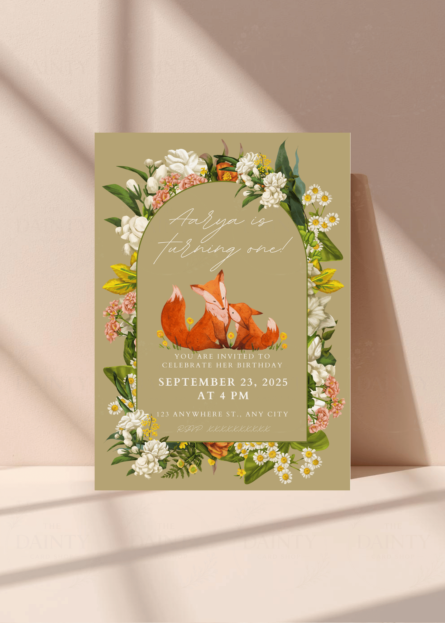 Baby fox | Birthday Party Editable Digital Invitation Template | Canva Invitation | Printable & WhatsApp Invite | Instant Download