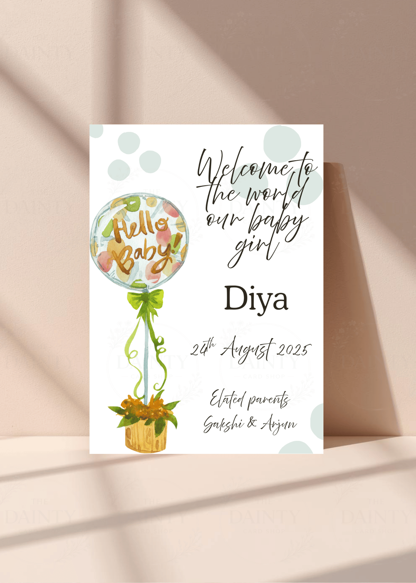 Balloon | Birth announcement Editable Digital Invitation Template | Canva Invitation | Printable & WhatsApp Invite | Instant Download