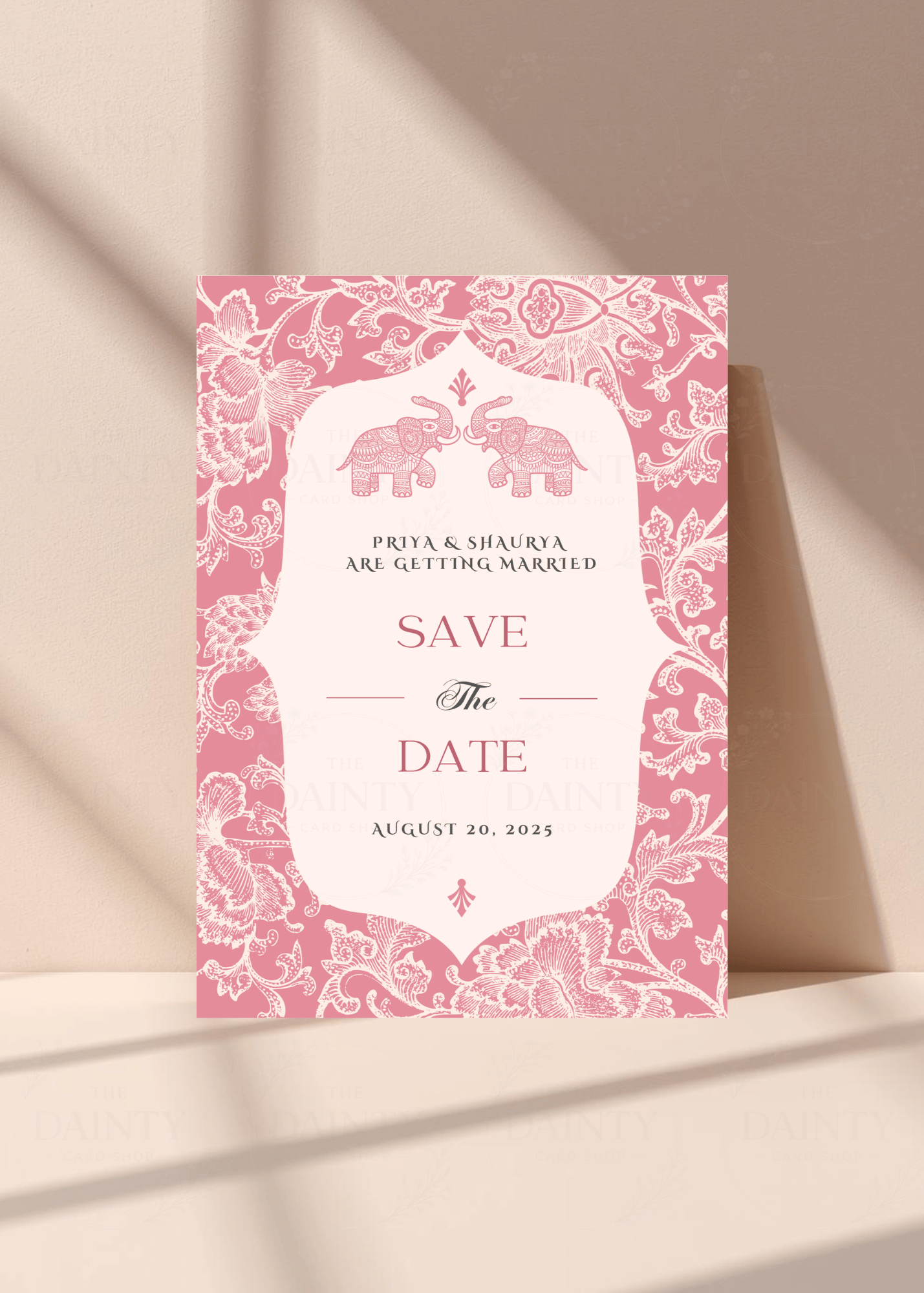 Pink ellie | Save the date Editable Digital Invitation Template | Canva Invitation | Printable & WhatsApp Invite | Instant Download