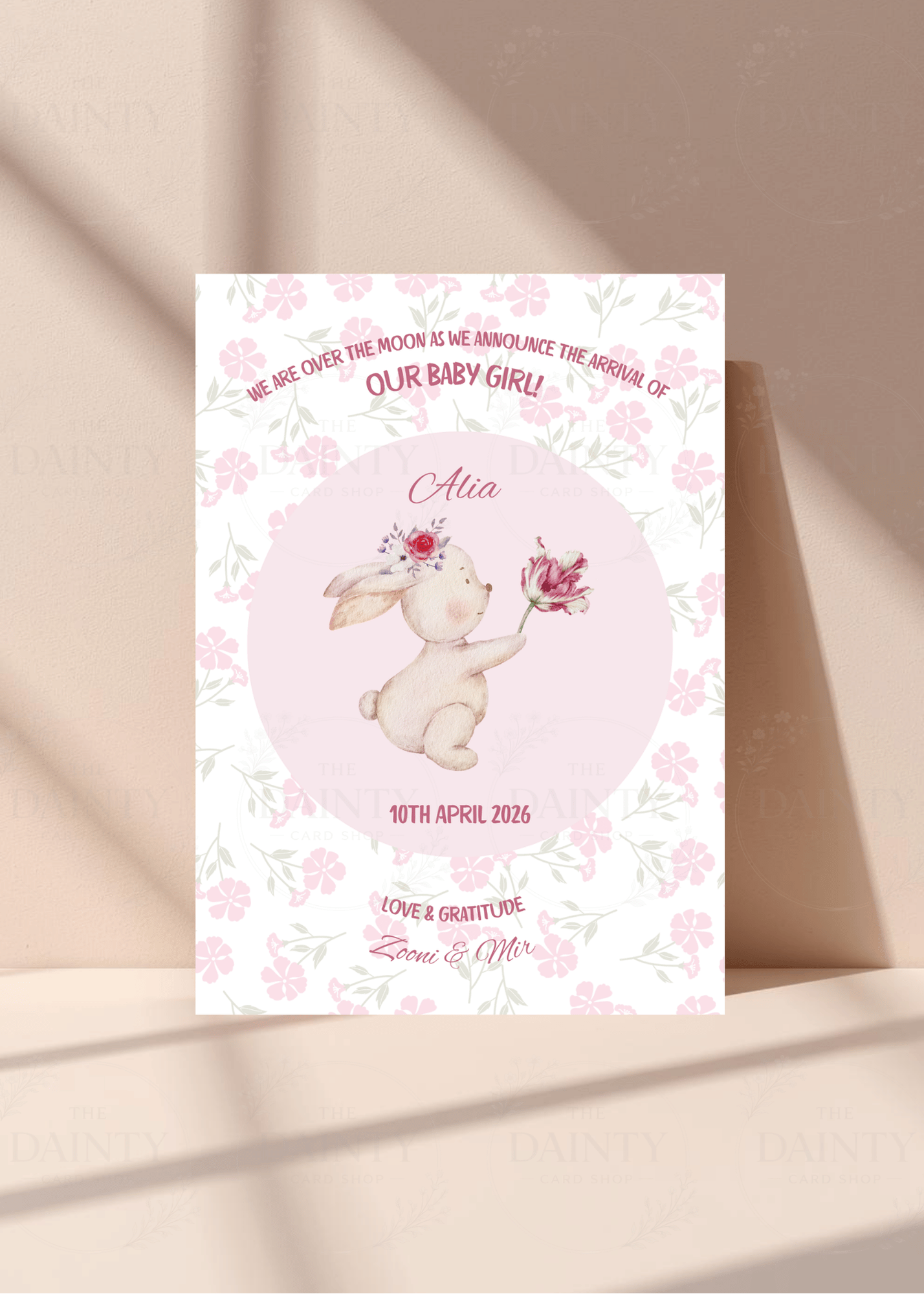 Honey bunny | Birth announcement Editable Digital Invitation Template | Canva Invitation | Printable & WhatsApp Invite | Instant Download