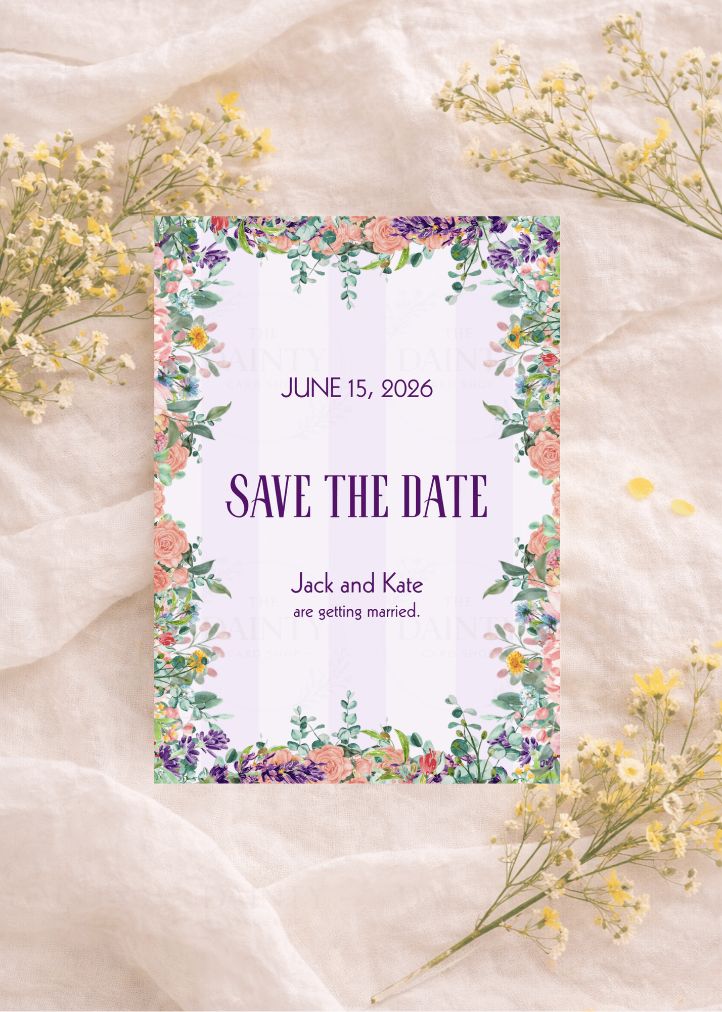 Lavender love | Save the date Editable Digital Invitation Template | Canva Invitation | Printable & WhatsApp Invite | Instant Download