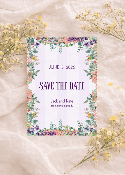 Lavender love | Save the date Editable Digital Invitation Template | Canva Invitation | Printable & WhatsApp Invite | Instant Download