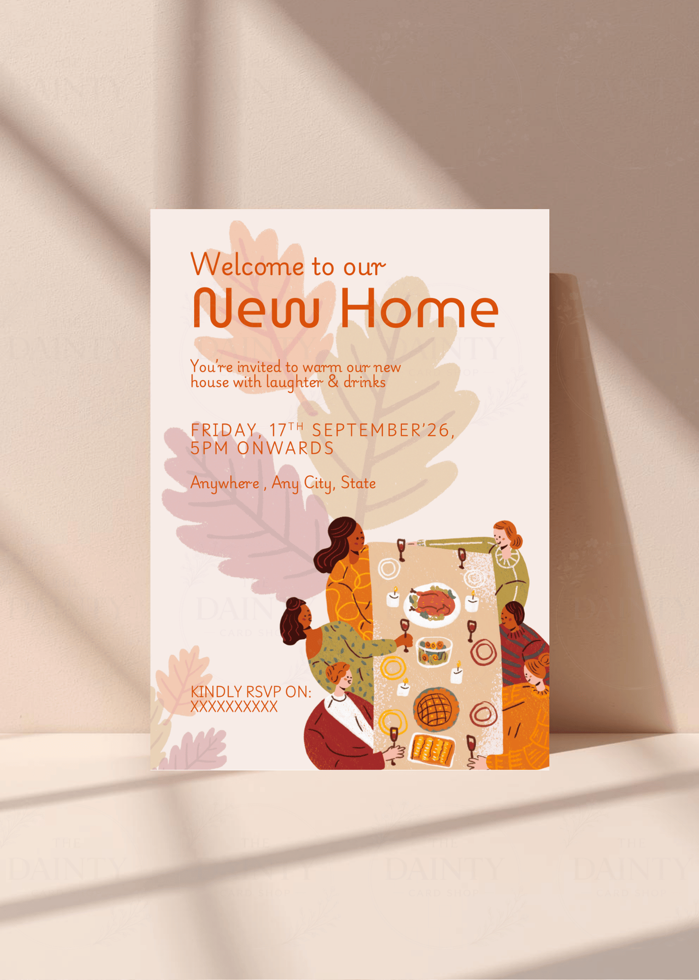 Warm tones | Housewarming party Editable Digital Invitation Template | Canva Invitation | Printable & WhatsApp Invite | Instant Download