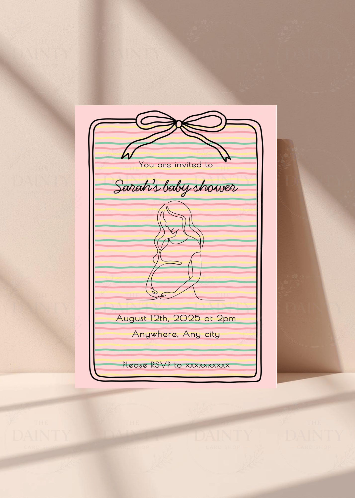 Baby bump | Baby shower Editable Digital Invitation Template | Canva Invitation | Printable & WhatsApp Invite | Instant Download