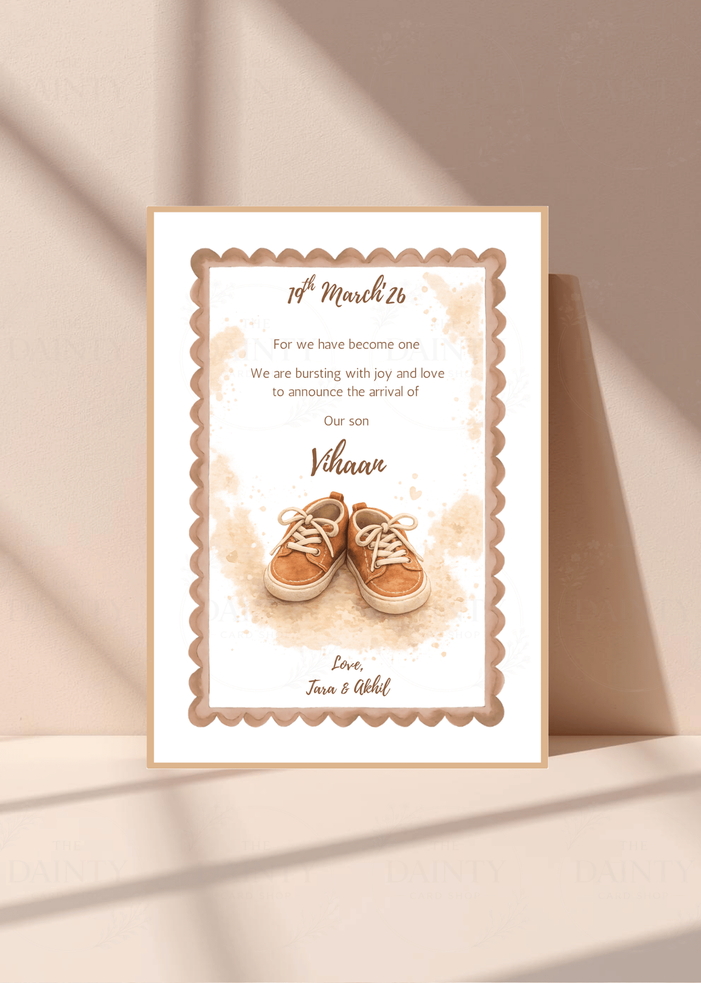 Tiny shoes | Birth announcement Editable Digital Invitation Template | Canva Invitation | Printable & WhatsApp Invite | Instant Download