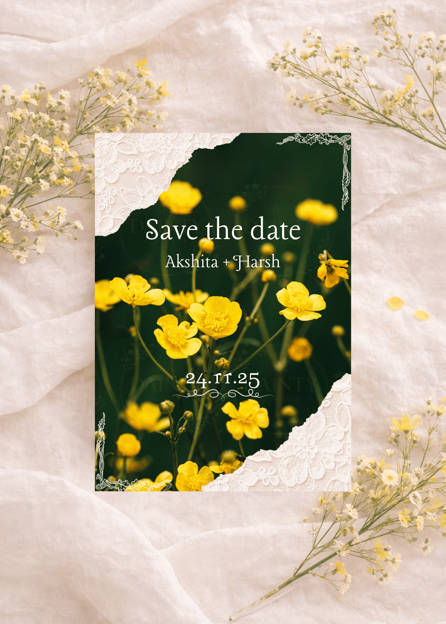 Buttercups | Save the Date Editable Digital Invitation Template | Canva Invitation | Printable & WhatsApp Invite | Instant Download