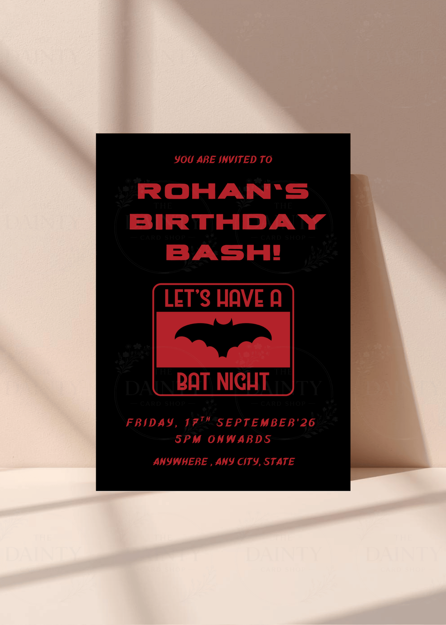 I'm batman | Birthday party Editable Digital Invitation Template | Canva Invitation | Printable & WhatsApp Invite | Instant Download