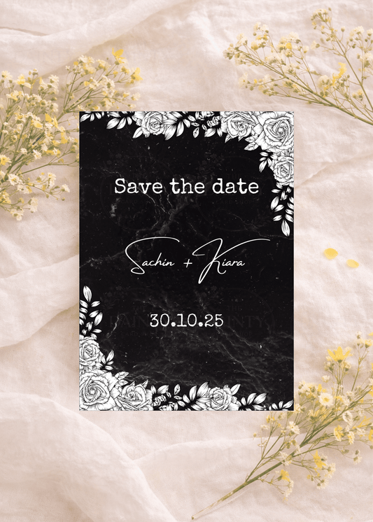 B&W | Save the date Editable Digital Invitation Template | Canva Invitation | Printable & WhatsApp Invite | Instant Download