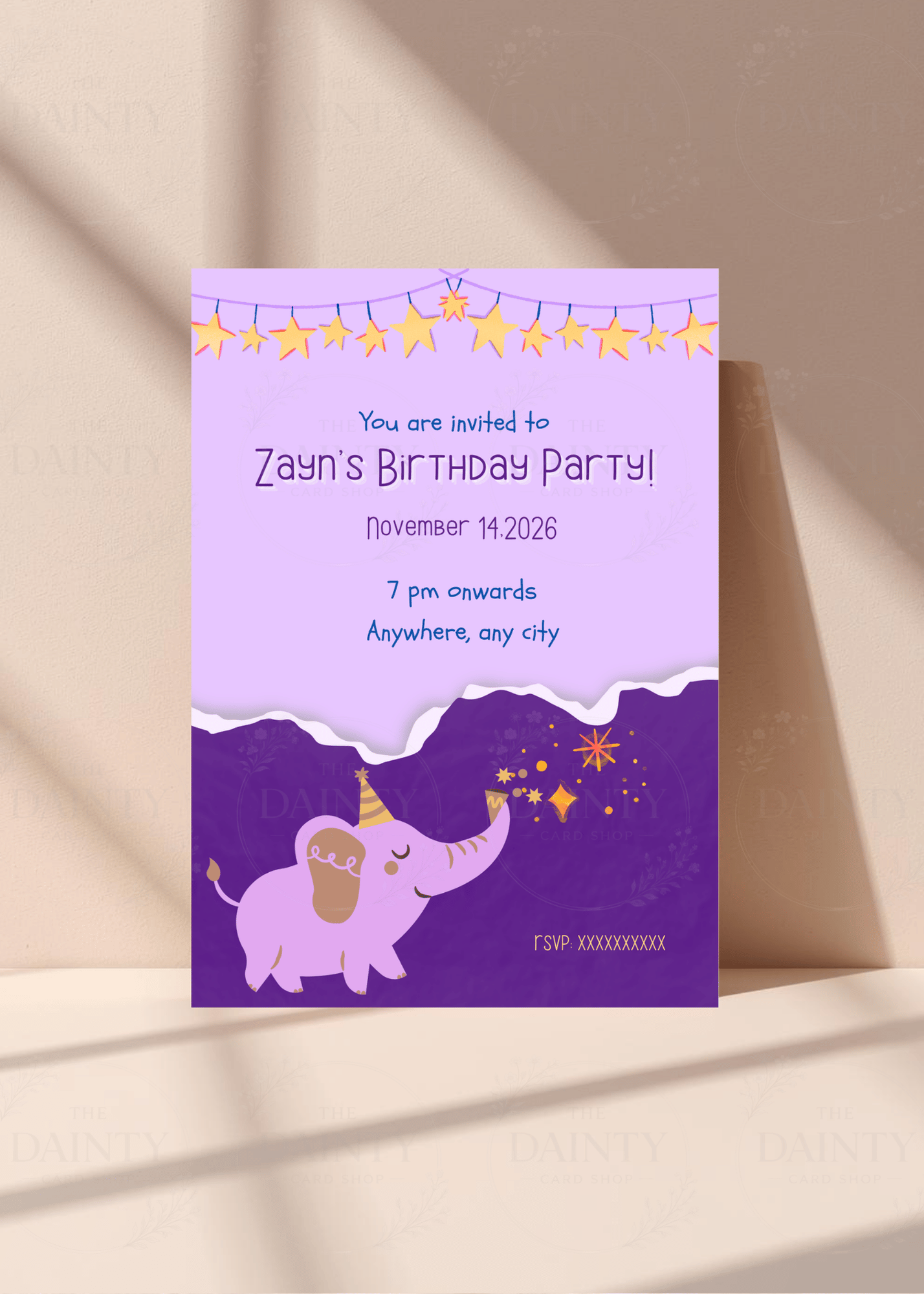 Dumbo magic | Birthday party Editable Digital Invitation Template | Canva Invitation | Printable & WhatsApp Invite | Instant Download