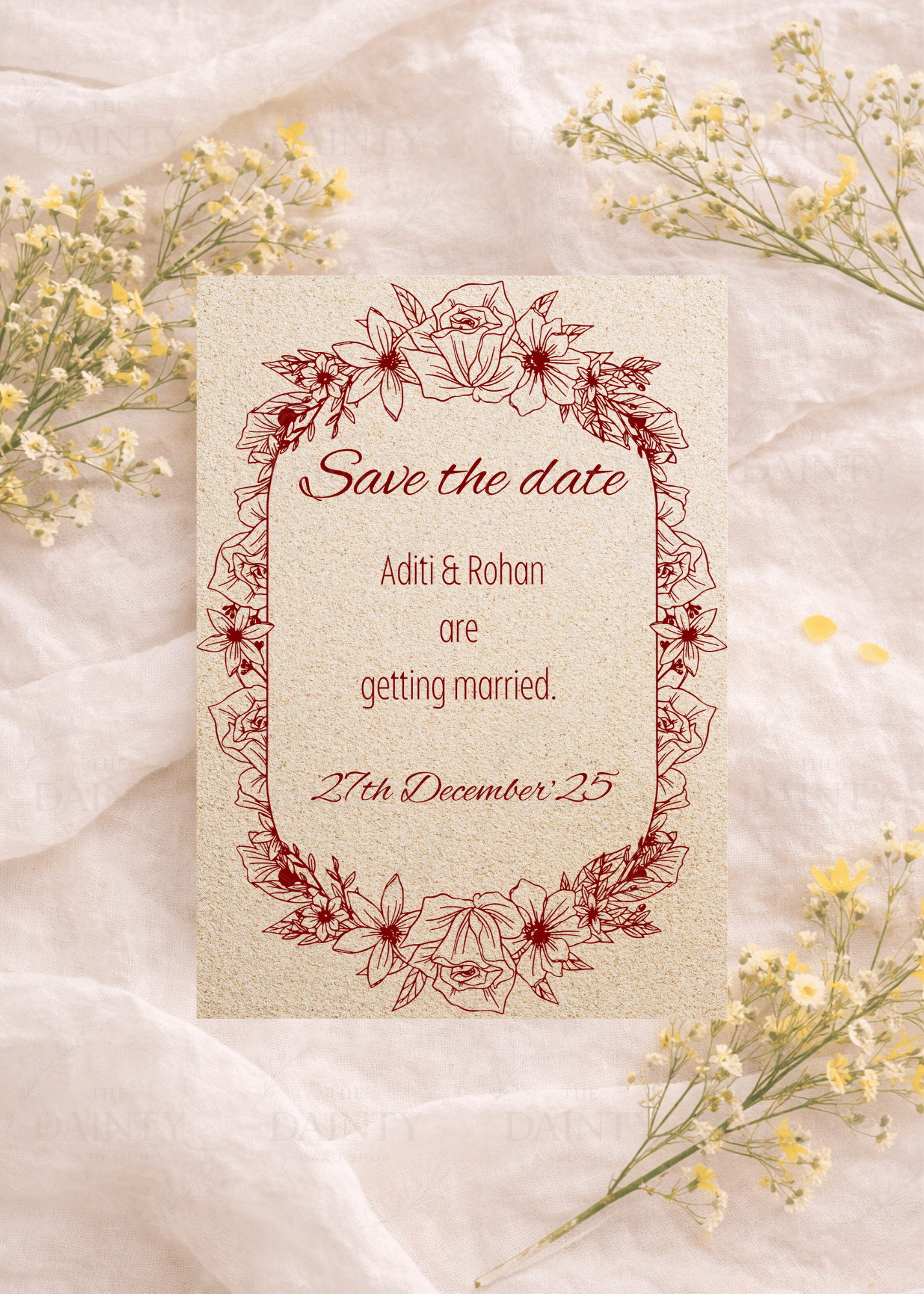 Red monotone | Save the date Editable Digital Invitation Template | Canva Invitation | Printable & WhatsApp Invite | Instant Download