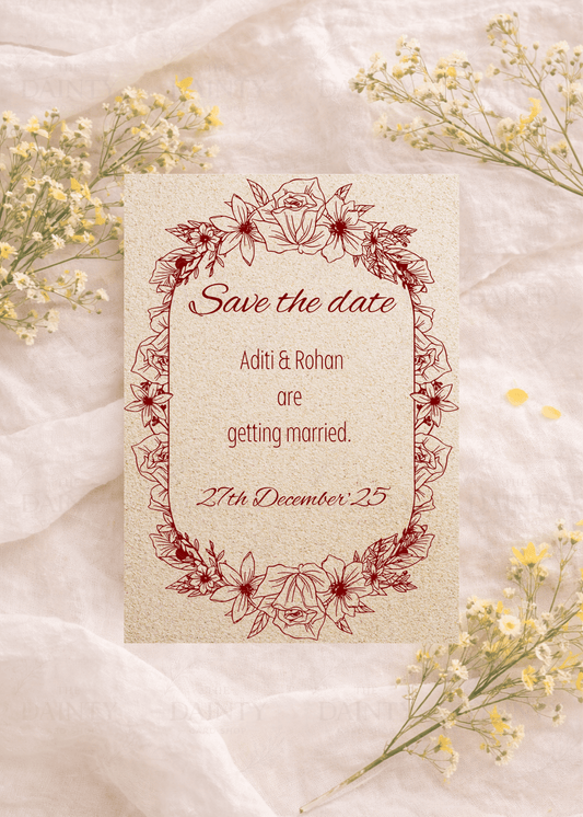 Red monotone | Save the date Editable Digital Invitation Template | Canva Invitation | Printable & WhatsApp Invite | Instant Download
