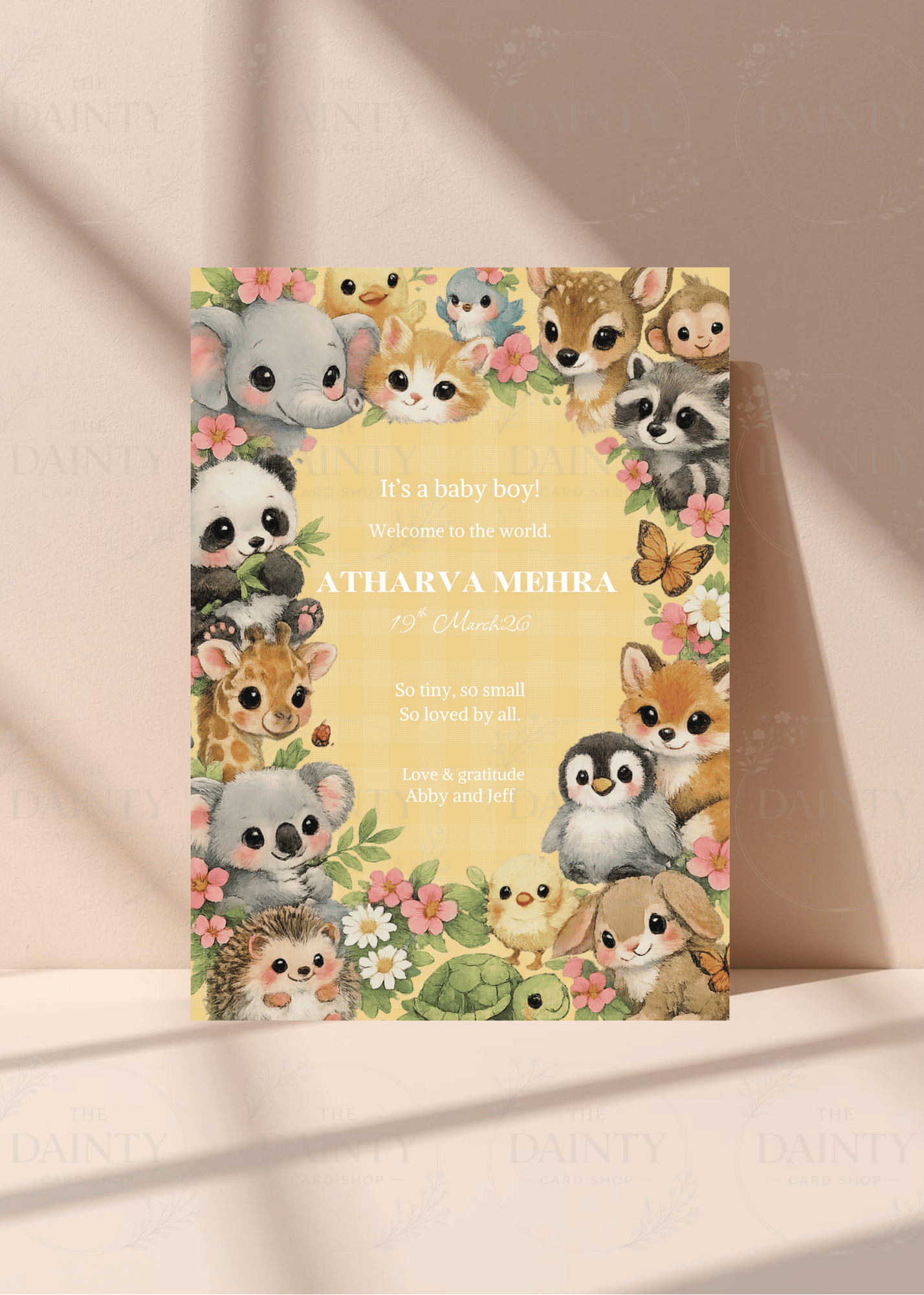 Welcome to the jungle | Birth announcement Editable Digital Invitation Template | Canva Invitation | Printable & WhatsApp Invite | Instant Download
