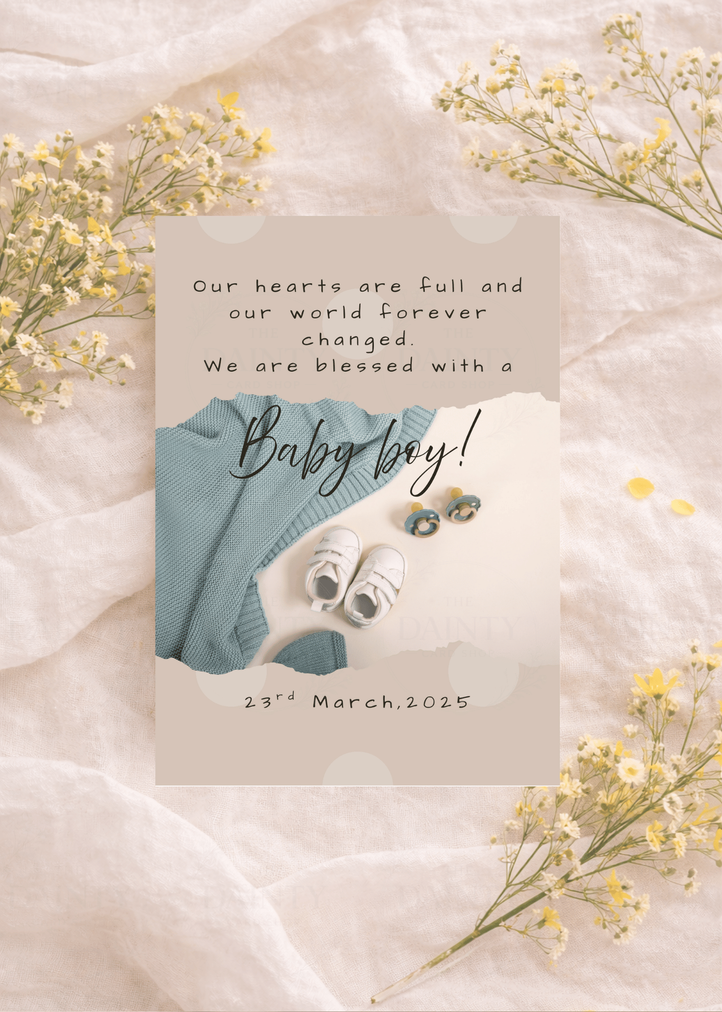 Baby blue | Birth announcement Editable Digital Invitation Template | Canva Invitation | Printable & WhatsApp Invite | Instant Download