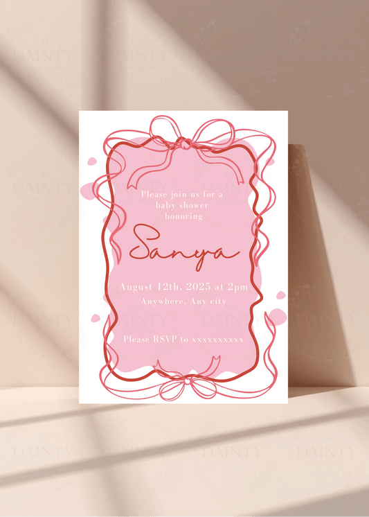 Knotted with love | Baby shower Editable Digital Invitation Template | Canva Invitation | Printable & WhatsApp Invite | Instant Download