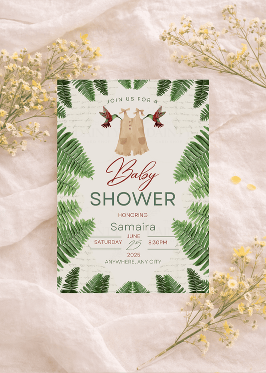 Into the wild | Baby shower Editable Digital Invitation Template | Canva Invitation | Printable & WhatsApp Invite | Instant Download