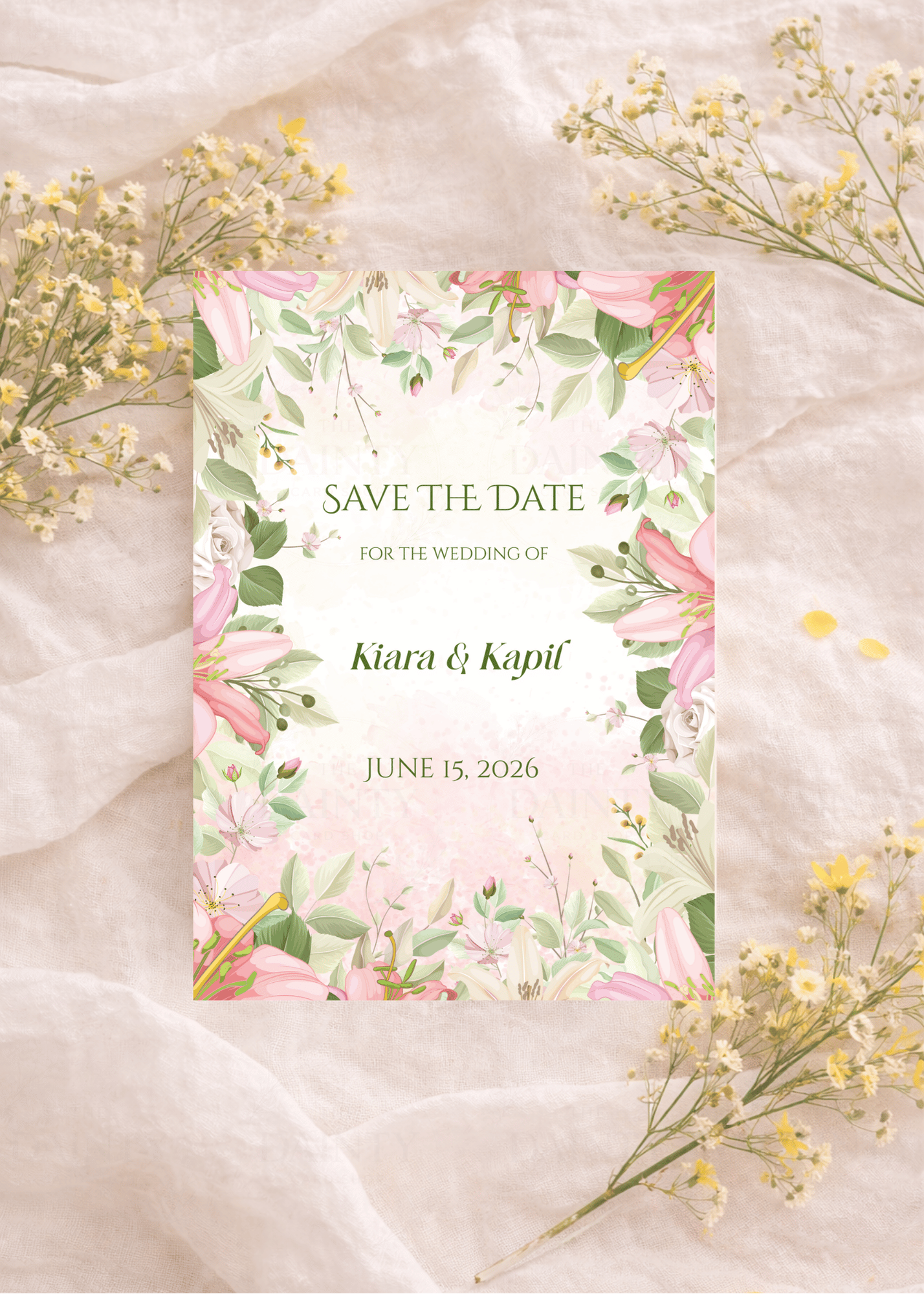 Lily love | Save the date Editable Digital Invitation Template | Canva Invitation | Printable & WhatsApp Invite | Instant Download