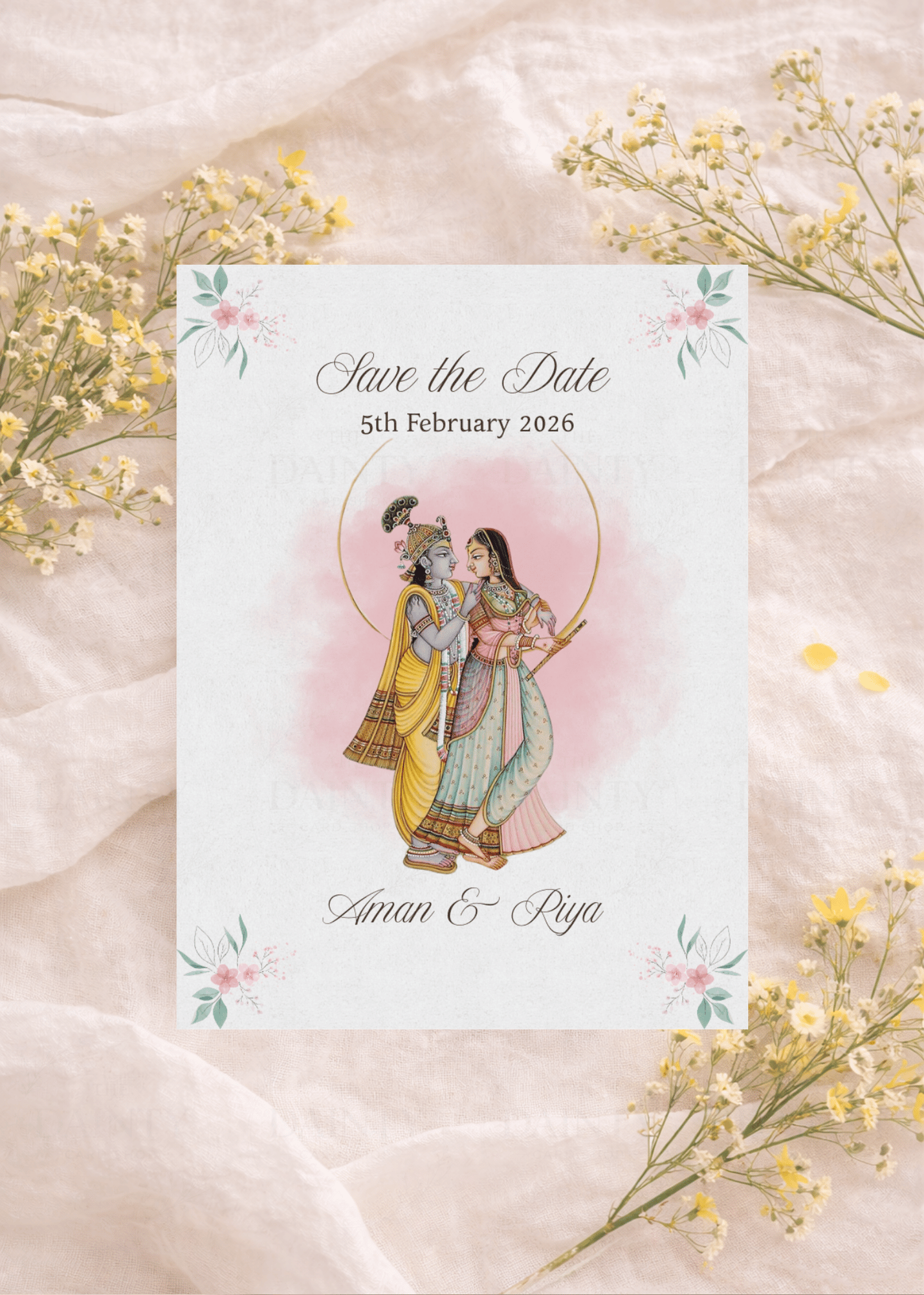 Radhe Krishna | Save the date Editable Digital Invitation Template | Canva Invitation | Printable & WhatsApp Invite | Instant Download