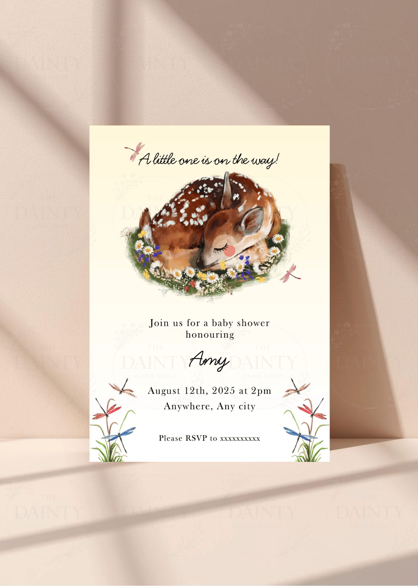 Doe eyed beauty | Baby shower Editable Digital Invitation Template | Canva Invitation | Printable & WhatsApp Invite | Instant Download