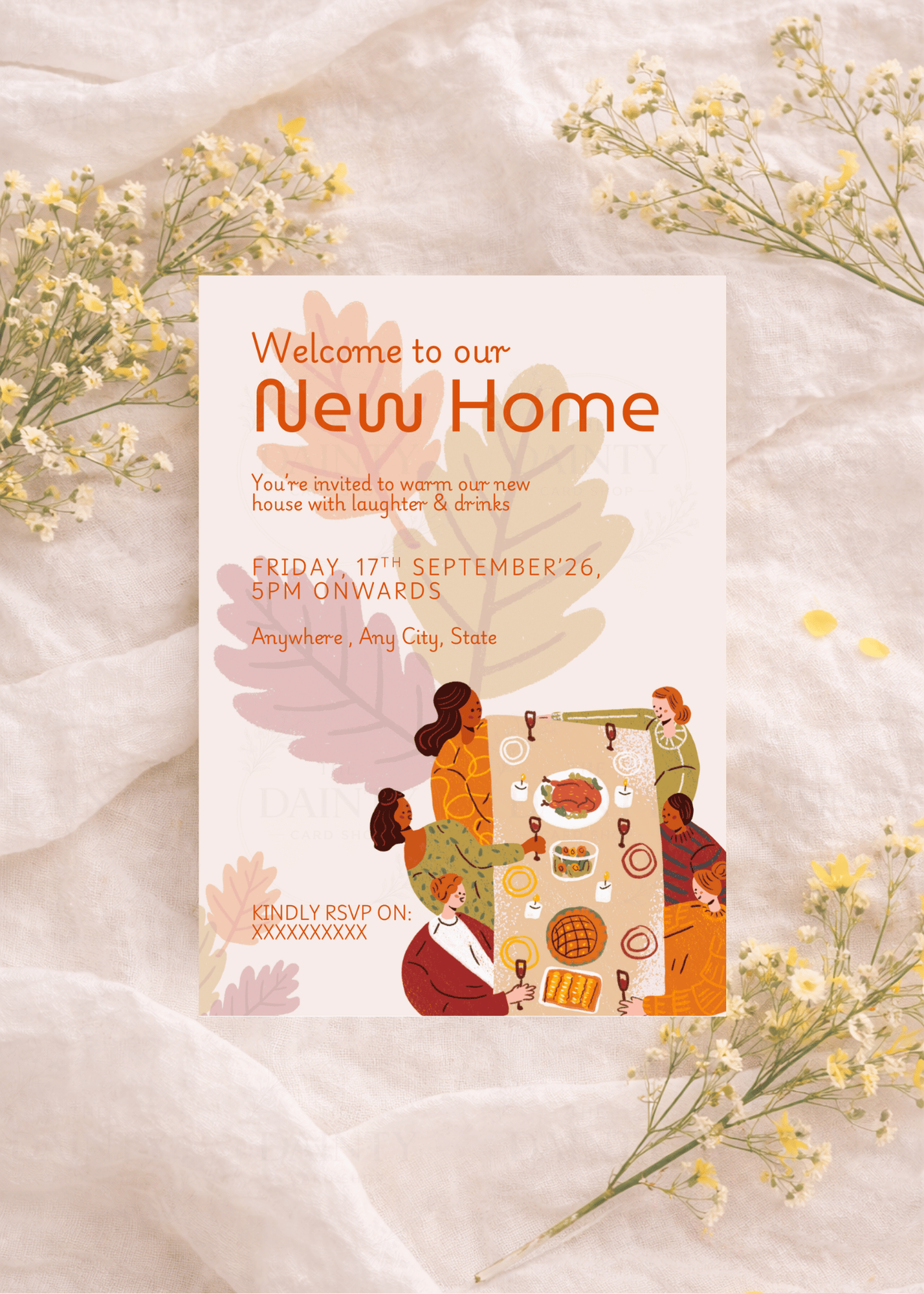 Warm tones | Housewarming party Editable Digital Invitation Template | Canva Invitation | Printable & WhatsApp Invite | Instant Download