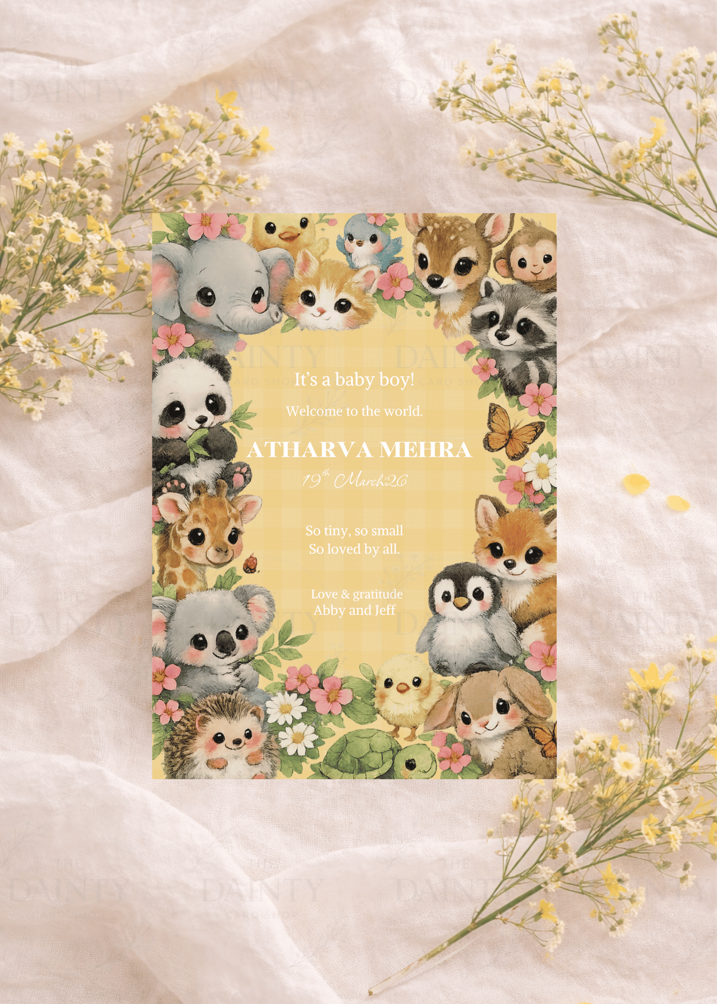 Welcome to the jungle | Birth announcement Editable Digital Invitation Template | Canva Invitation | Printable & WhatsApp Invite | Instant Download