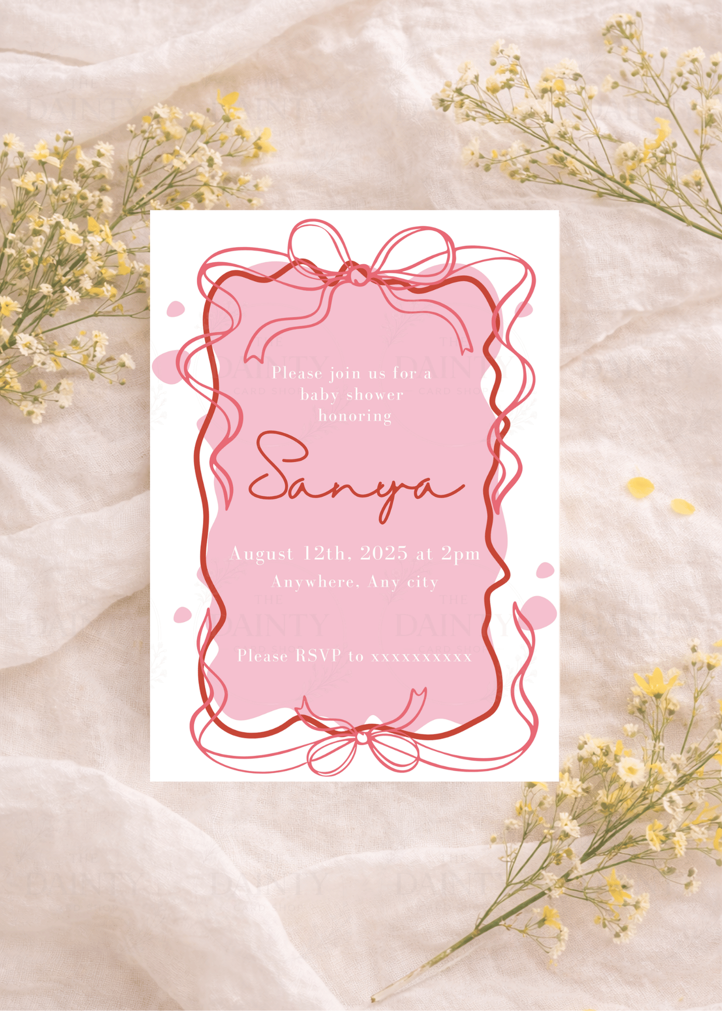 Knotted with love | Baby shower Editable Digital Invitation Template | Canva Invitation | Printable & WhatsApp Invite | Instant Download