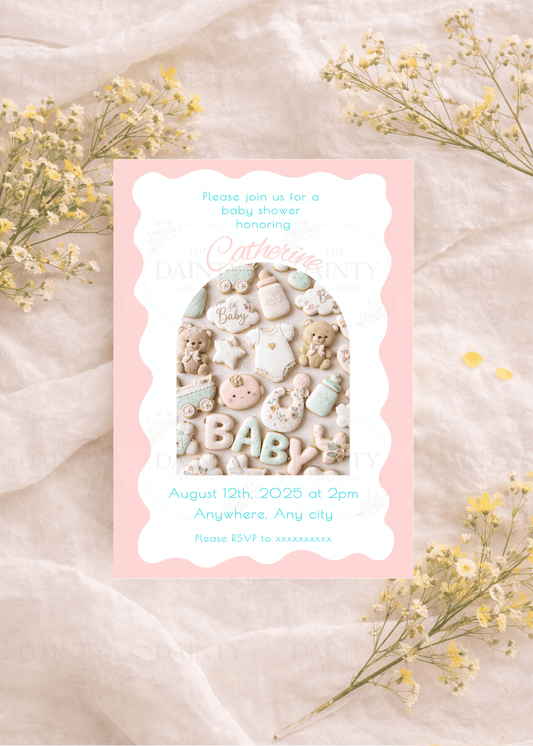 Cookies and cream | Baby shower Editable Digital Invitation Template | Canva Invitation | Printable & WhatsApp Invite | Instant Download