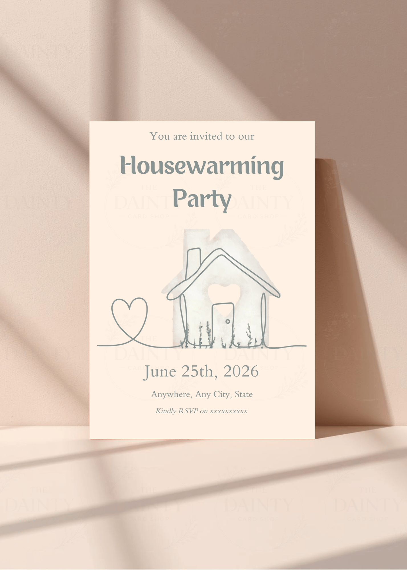 All heart | Housewarming party Editable Digital Invitation Template | Canva Invitation | Printable & WhatsApp Invite | Instant Download