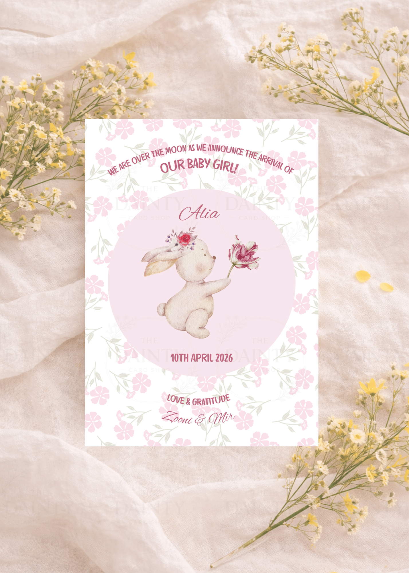 Honey bunny | Birth announcement Editable Digital Invitation Template | Canva Invitation | Printable & WhatsApp Invite | Instant Download