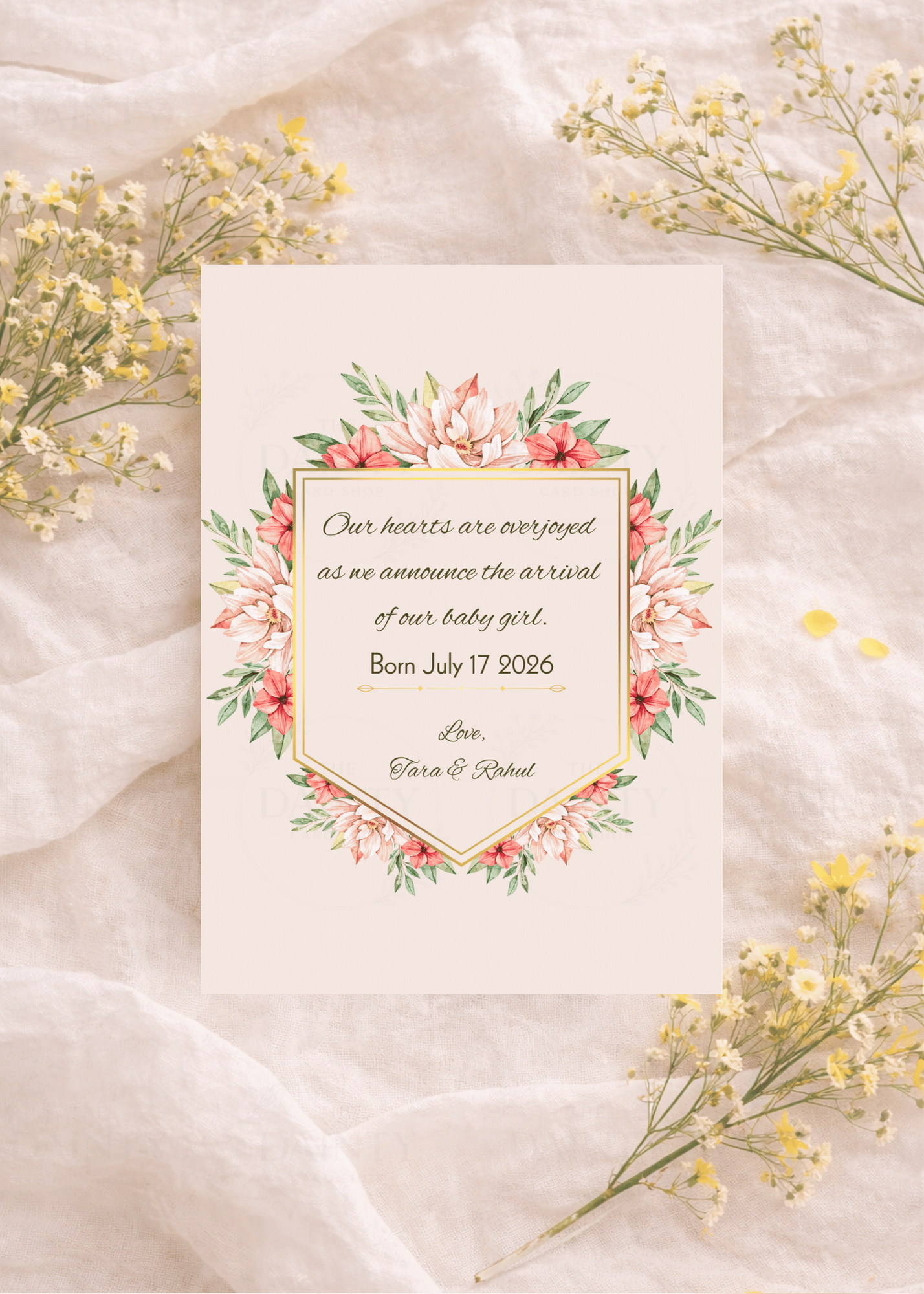 Peach elegance | Birth announcement Editable Digital Invitation Template | Canva Invitation | Printable & WhatsApp Invite | Instant Download