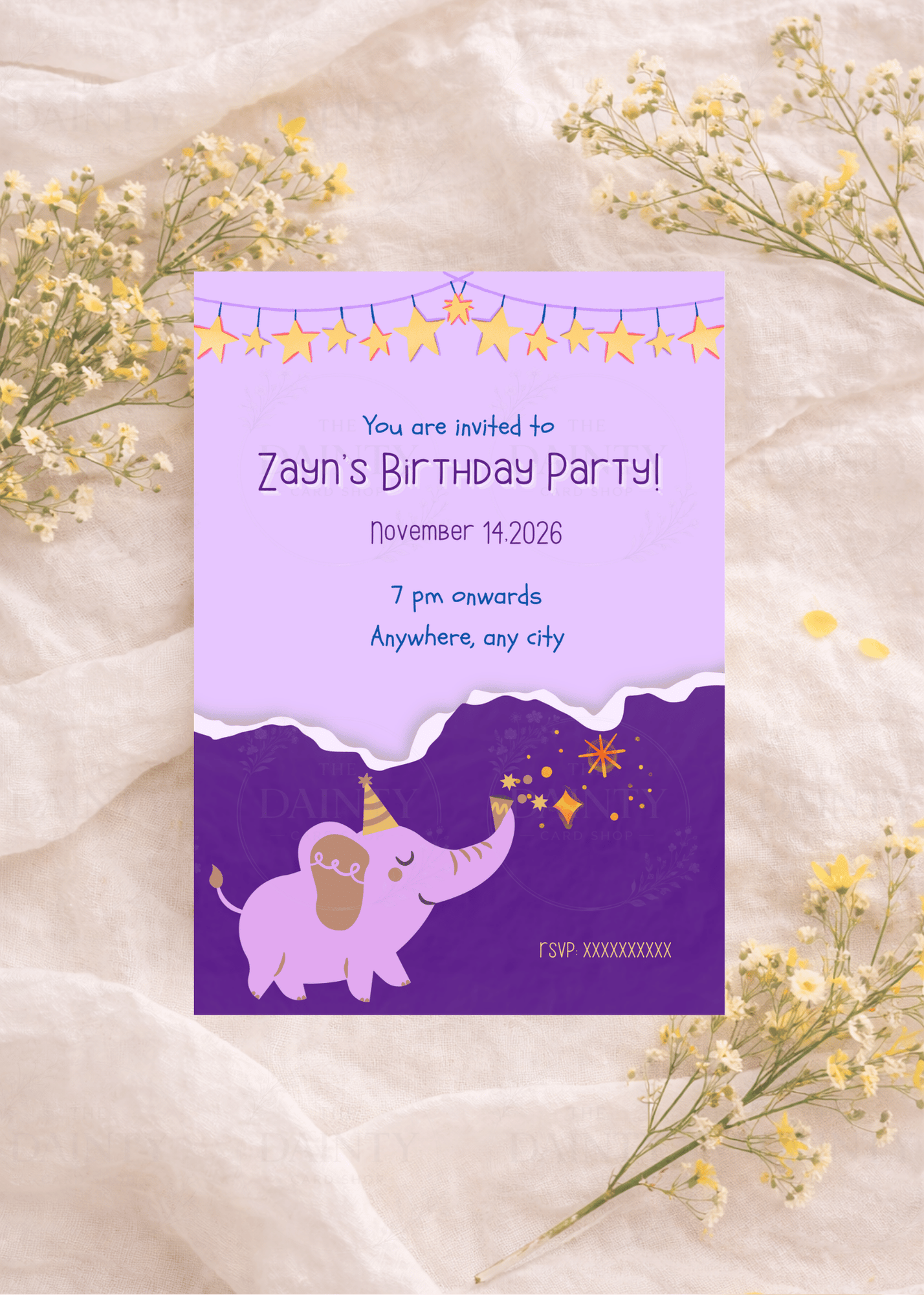 Dumbo magic | Birthday party Editable Digital Invitation Template | Canva Invitation | Printable & WhatsApp Invite | Instant Download