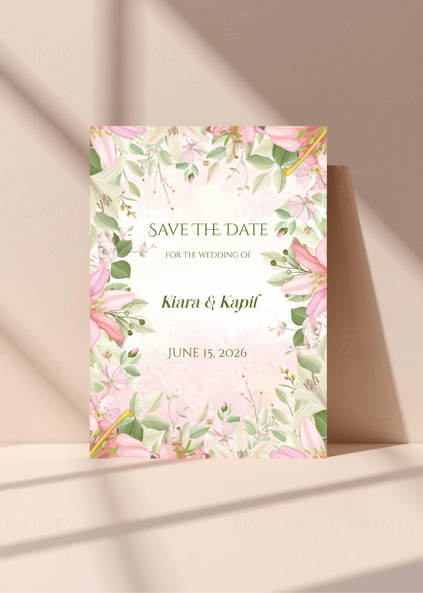 Lily love | Save the date Editable Digital Invitation Template | Canva Invitation | Printable & WhatsApp Invite | Instant Download