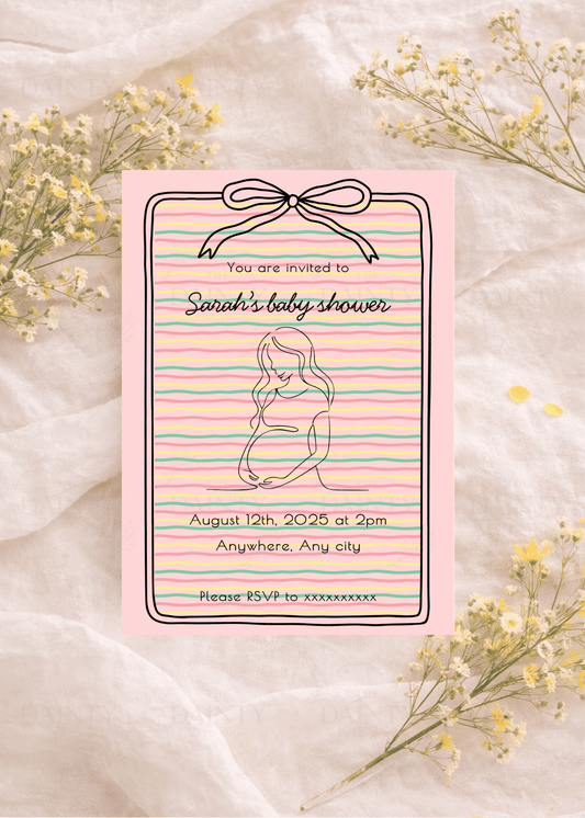 Baby bump | Baby shower Editable Digital Invitation Template | Canva Invitation | Printable & WhatsApp Invite | Instant Download