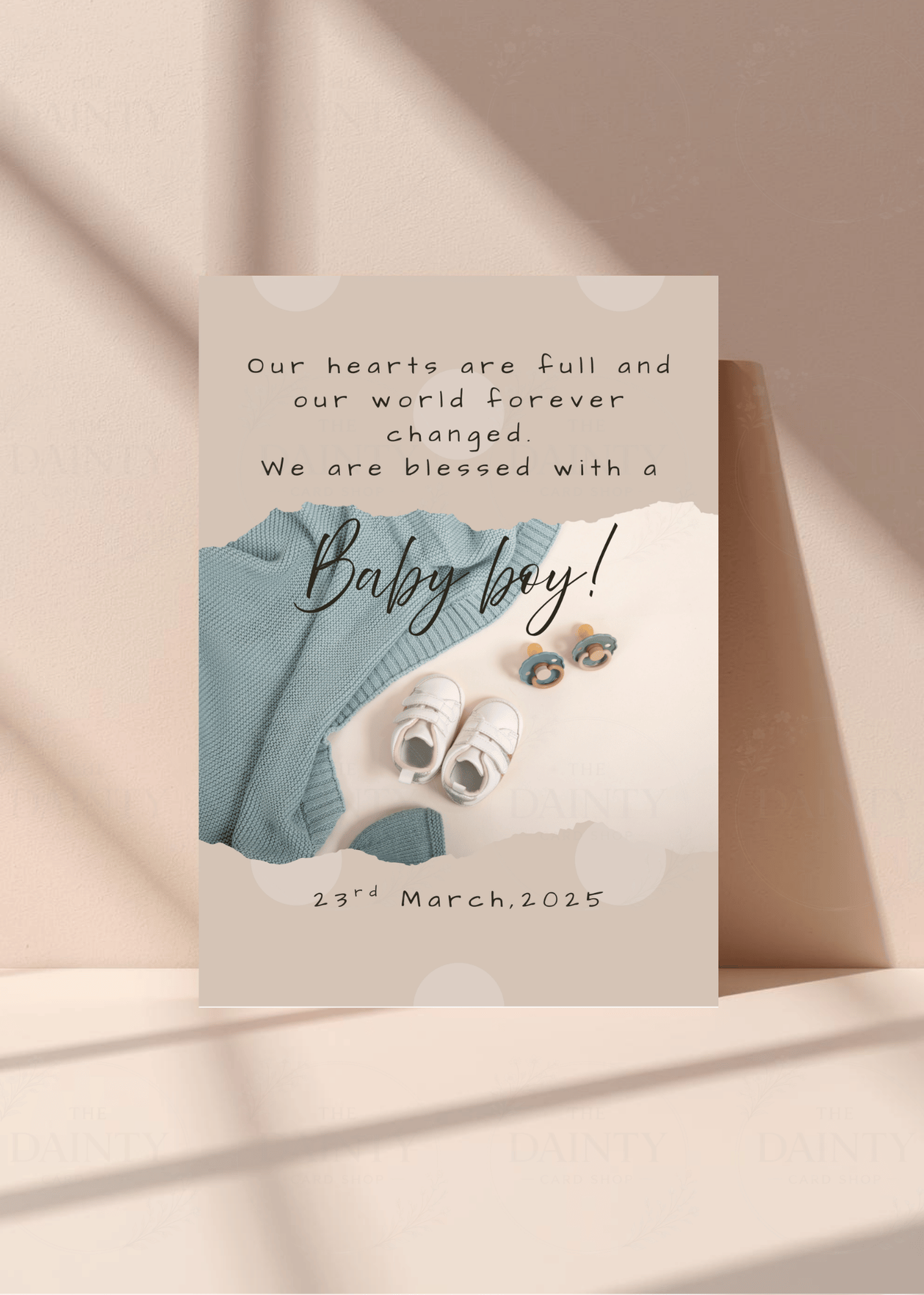 Baby blue | Birth announcement Editable Digital Invitation Template | Canva Invitation | Printable & WhatsApp Invite | Instant Download