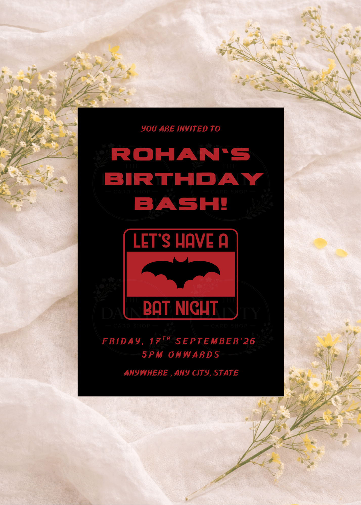 I'm batman | Birthday party Editable Digital Invitation Template | Canva Invitation | Printable & WhatsApp Invite | Instant Download