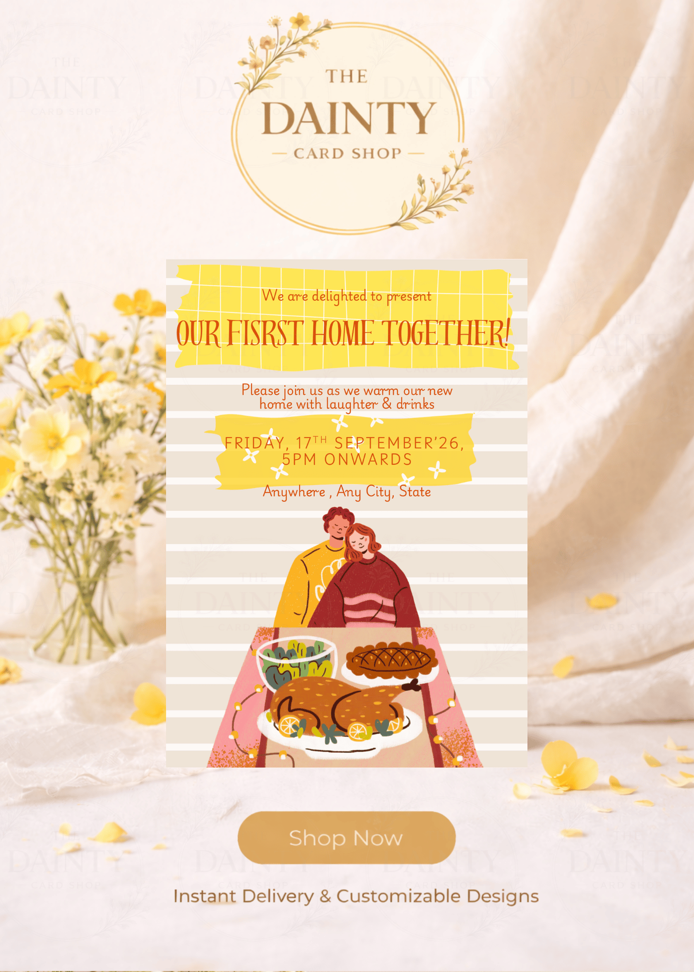 Our first home | Housewarming party Editable Digital Invitation Template | Canva Invitation | Printable & WhatsApp Invite | Instant Download