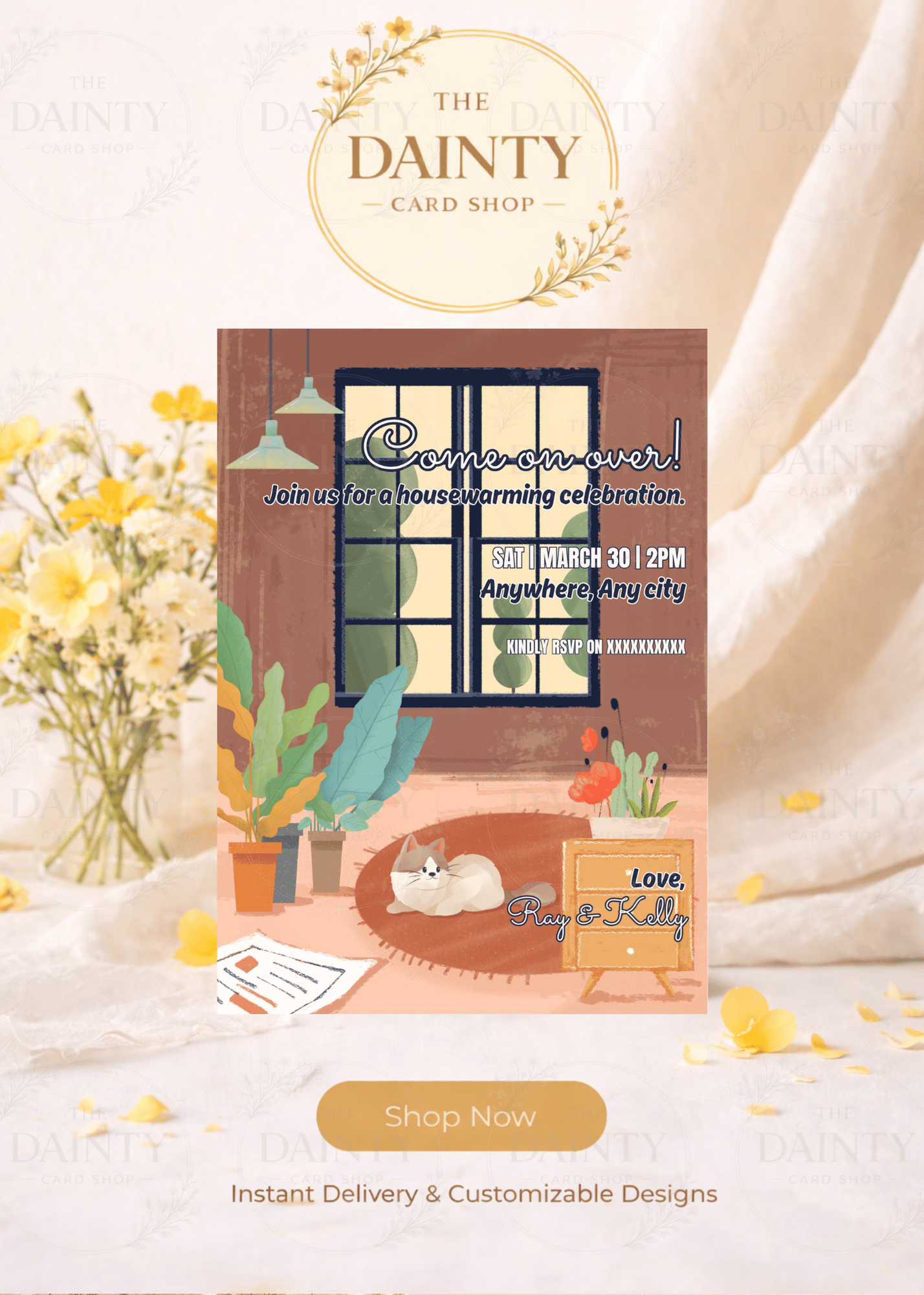 Cosy crib | Housewarming party Editable Digital Invitation Template | Canva Invitation | Printable & WhatsApp Invite | Instant Download