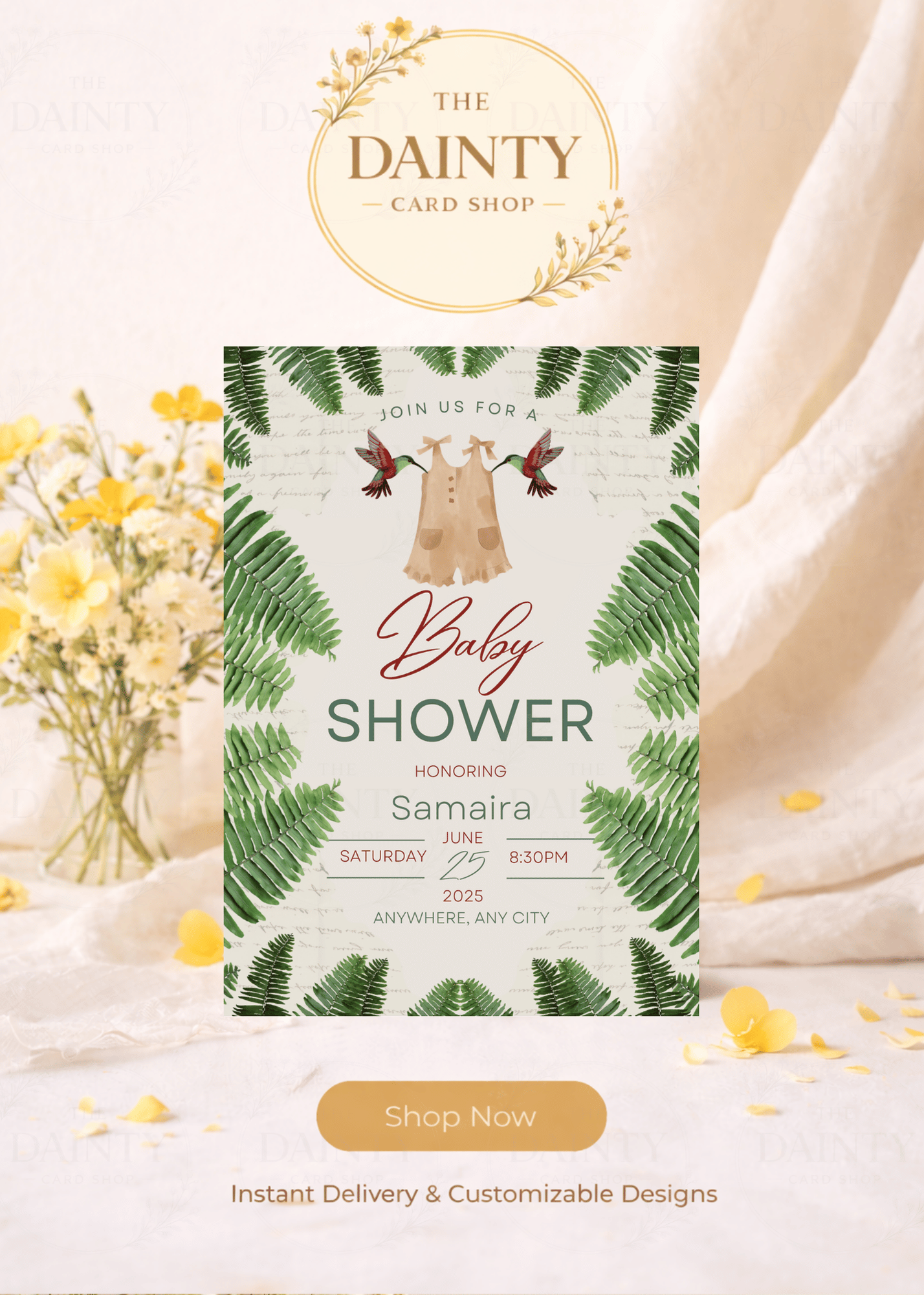 Into the wild | Baby shower Editable Digital Invitation Template | Canva Invitation | Printable & WhatsApp Invite | Instant Download