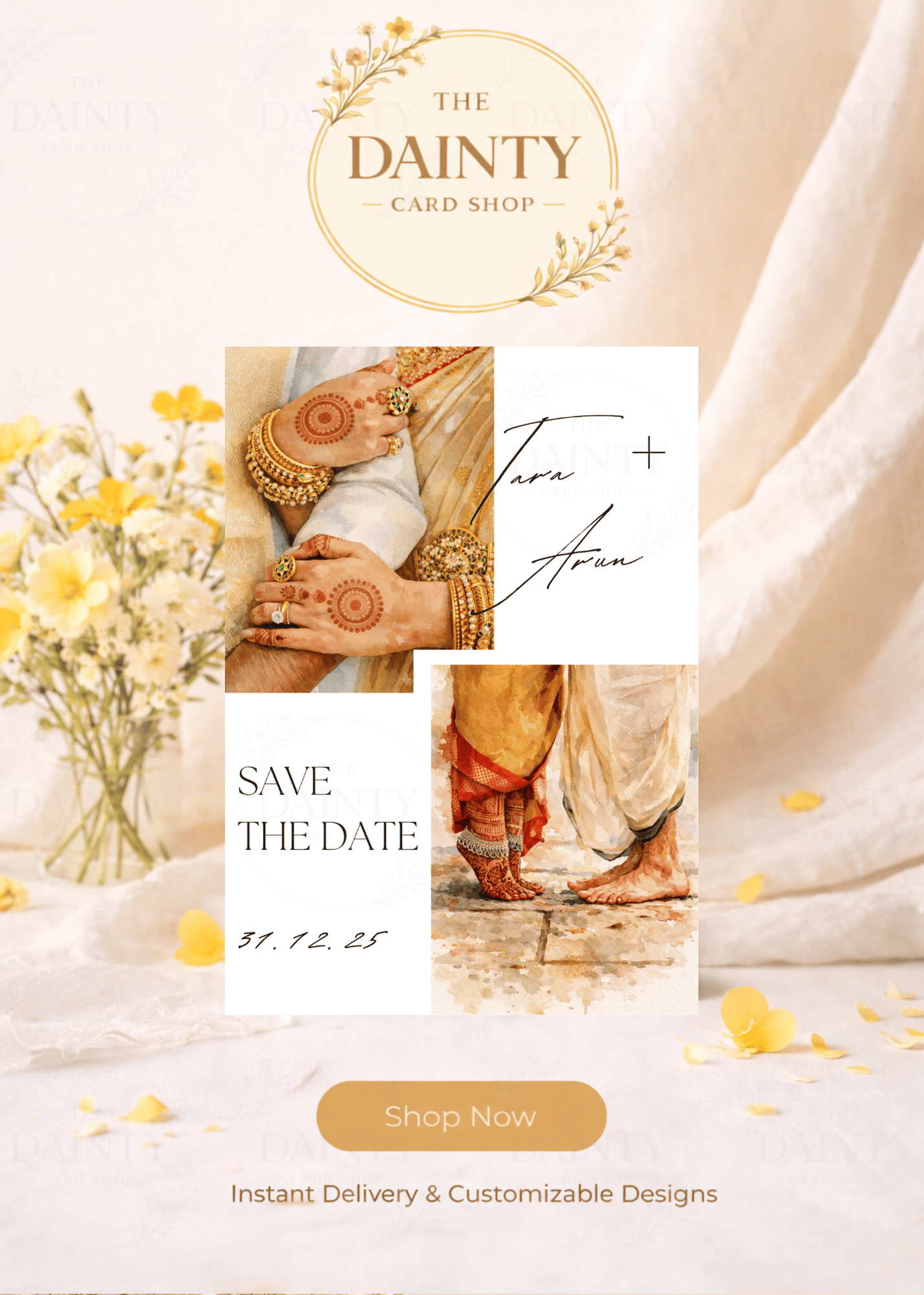 Tipping toes | Save the date Editable Digital Invitation Template | Canva Invitation | Printable & WhatsApp Invite | Instant Download