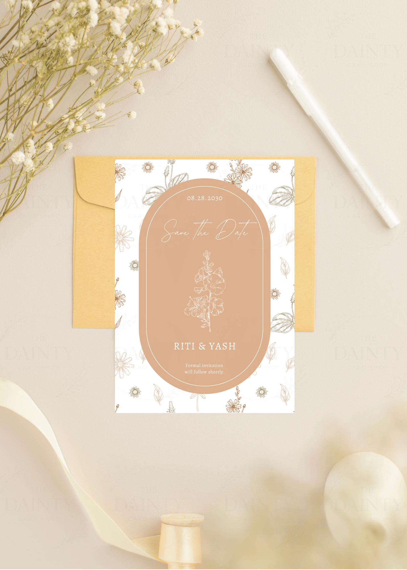 Minimalistic | Save the date Editable Digital Invitation Template | Canva Invitation | Printable & WhatsApp Invite | Instant Download