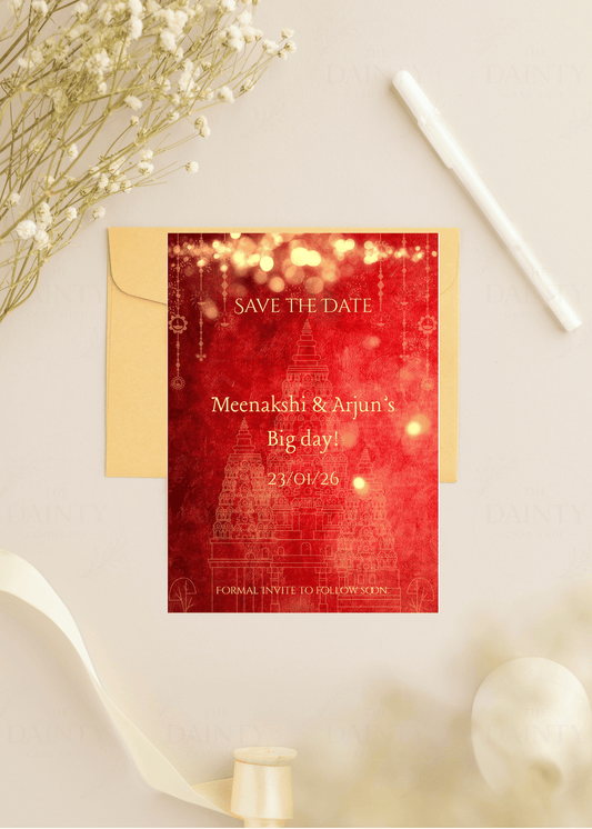 Traditional charm | Save the date Editable Digital Invitation Template | Canva Invitation | Printable & WhatsApp Invite | Instant Download