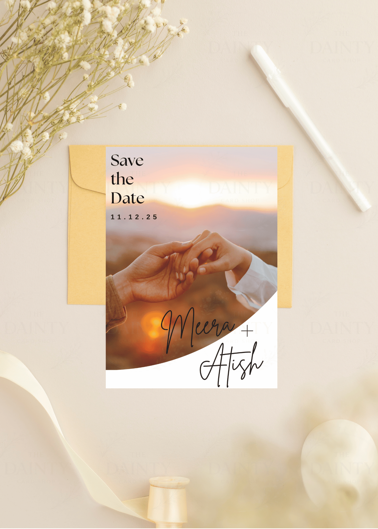 Hold my hand | Save the date Editable Digital Invitation Template | Canva Invitation | Printable & WhatsApp Invite | Instant Download