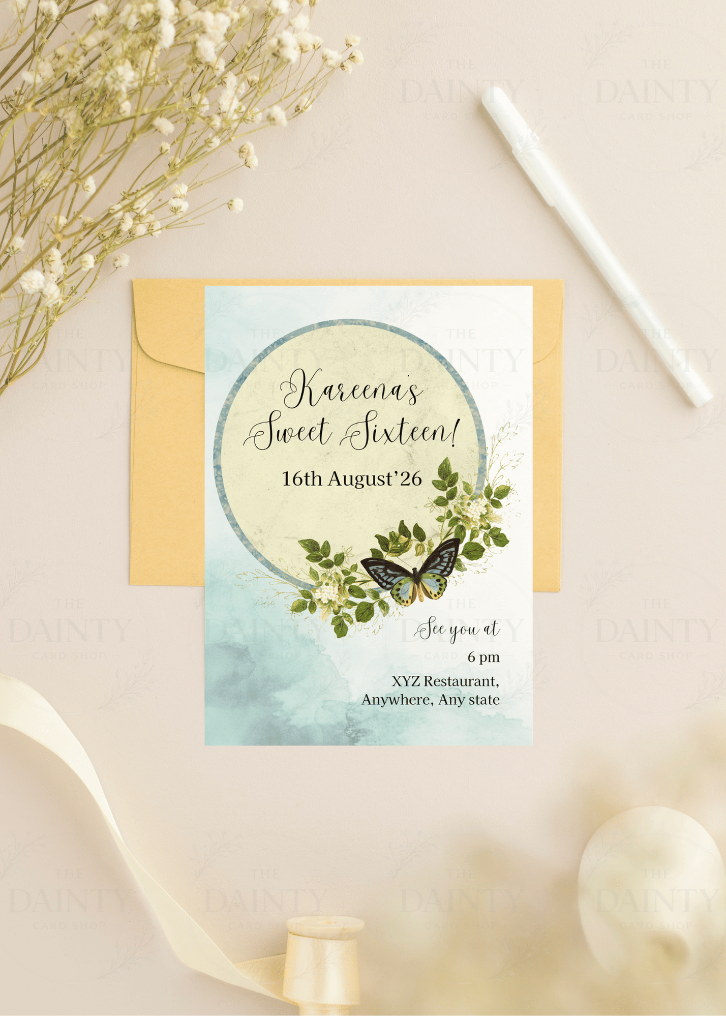 Butterfly magic | Birthday party Editable Digital Invitation Template | Canva Invitation | Printable & WhatsApp Invite | Instant Download