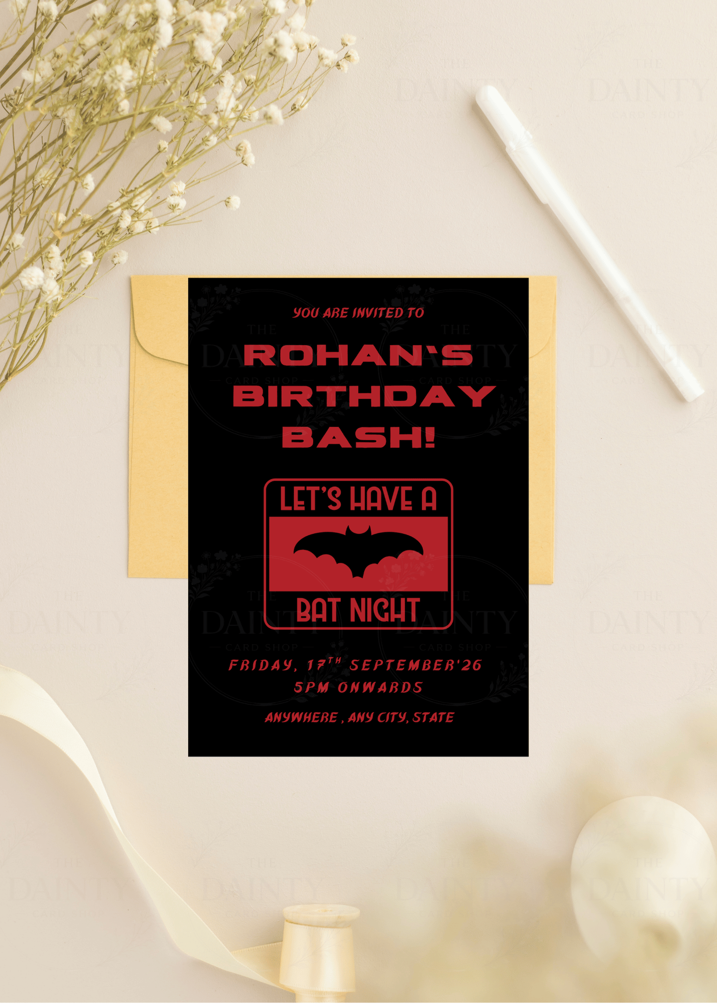 I'm batman | Birthday party Editable Digital Invitation Template | Canva Invitation | Printable & WhatsApp Invite | Instant Download