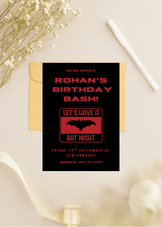 I'm batman | Birthday party Editable Digital Invitation Template | Canva Invitation | Printable & WhatsApp Invite | Instant Download